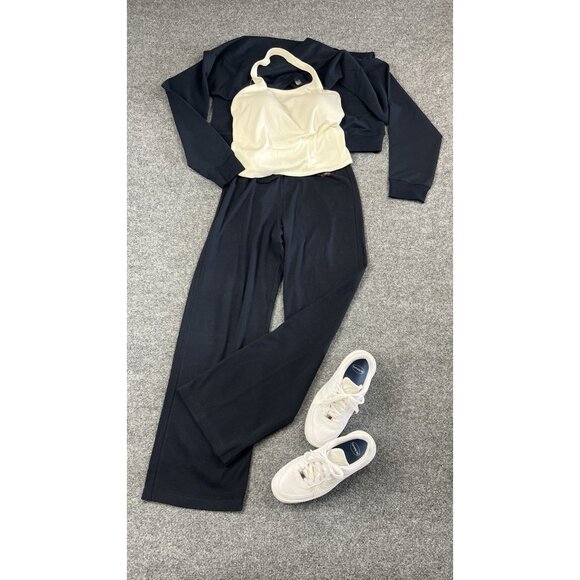 DKNY Active Black Lounge Pants Women’s Size S Drawstring Wide Leg 100% Cotton - Picture 7 of 7